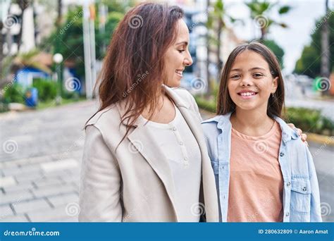 Woman And Girl Mother And Daughter Hugging Each Other At Park Stock Image Image Of Adorable