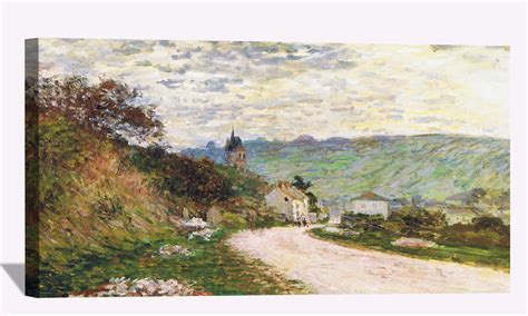 Claude Monet Canvas Wall Art Monet Route A Vetheuil Framed Painting For