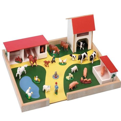 Wooden Farm & Farm Animals Play Set | Educational Equipment Supplies