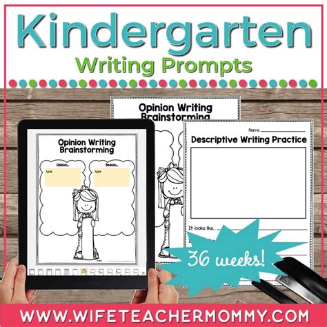 36 Weeks of Writing Prompts for Kindergarten GOOGLE + PRINTABLE - Wife ...