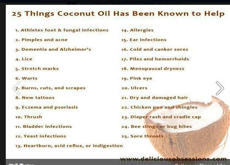 Coconut Oil Uses Health Fungal Infection Allergies Soreness Ear