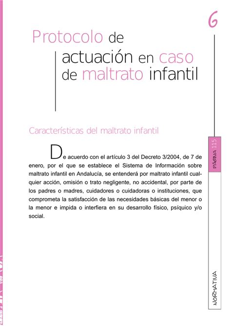 Protocolo De Actuación En Caso De Maltrato Infantil