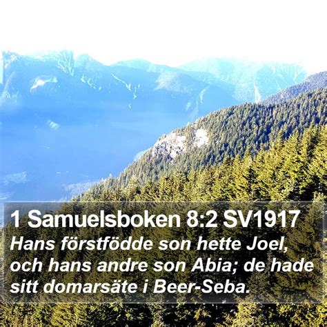 Samuelsboken Sv Hans F Rstf Dde Son Hette Joel Och Hans Andre