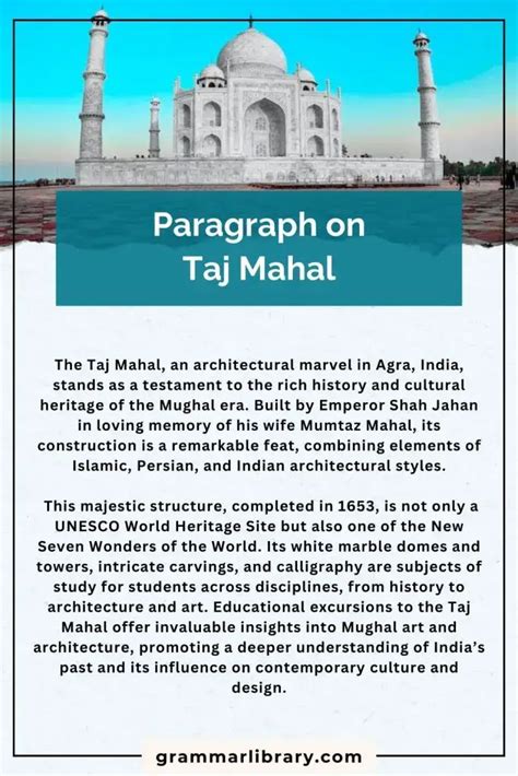 Paragraph On Taj Mahal 100 To 300 Words For School Students