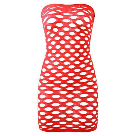 YIZYIF Robe Bustier Sexy Femme Body Résille Fishnet Strass Brillant Bodystocking Lingerie