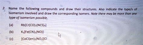 Solved Texts Name The Following Compounds And Draw Their Structures