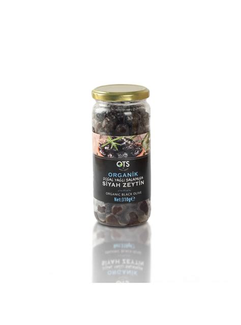 Ots Organik Siyah Zeytin Gemlik Tipi Doğal Yağlı Salamura 310 Gr