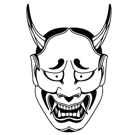 Máscara de hannya Vector Premium