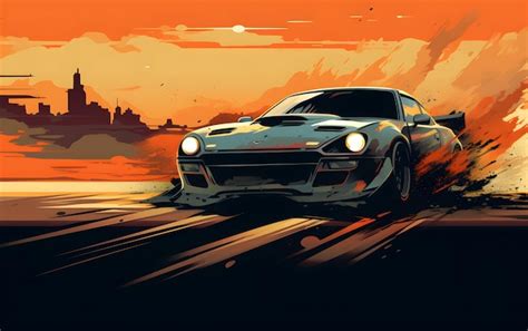 Premium Ai Image Illustration Drift Car Sports Background