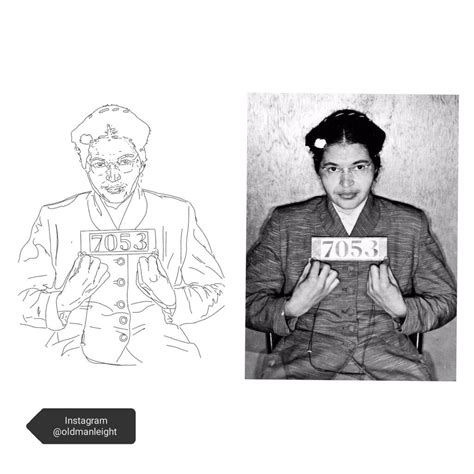 Rosa Parks mugshot tattoo stencil | Portrait tattoo sleeve, Banksy ...