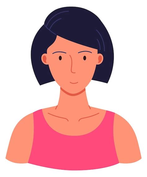 Avatar Femenino Retrato De Mujer Joven Persona Sonriente Vector Premium