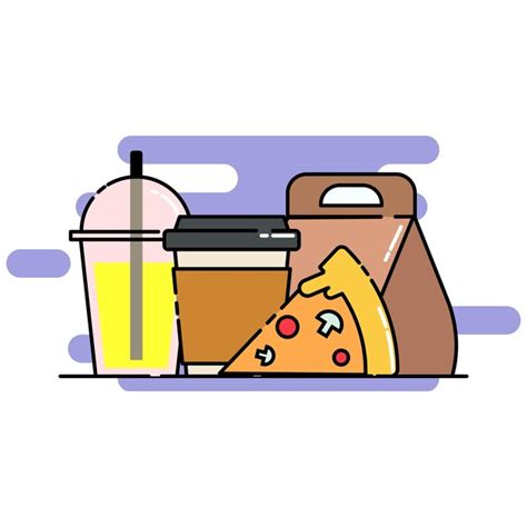 Premium Vector Lemon Cold Soft Drink Soda Pizza Coffee And Paper Bag