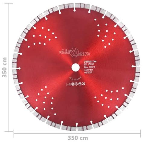 Disque de coupe diamanté avec turbo et trous Acier 350 mm Jardin secret