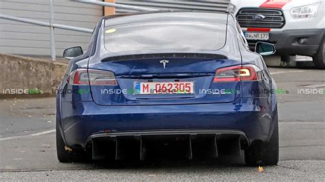 Tesla Model S P100d Plaid Rear Diffuser Video And New Spy Shots