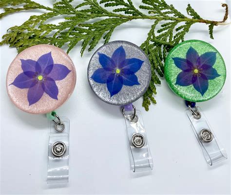 Cute Retractable Resin Badge Holders With Flowers - Etsy