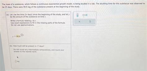 Solved The Mass Of A Substance Which Follows A Continuous Chegg