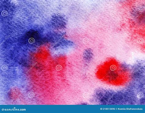 Hand Painted Watercolor Blue And Red Texture Stock Photo Image Of