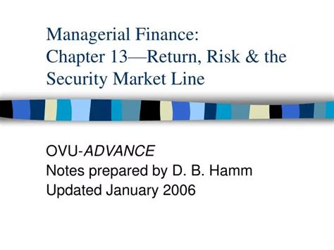 PPT Managerial Finance Chapter 13Return Risk The Security Market