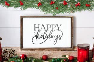 Happy Holidays Christmas SVG Sign Graphic By The Vintage Signs Shop