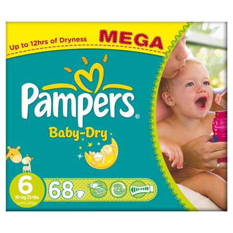 BARGAIN Pampers Baby Dry Size 6 (Extra Large) Mega Box – 68 Nappies NOW ...