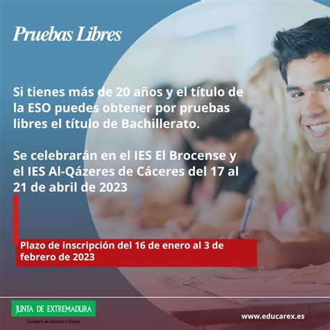 Educación convoca las pruebas para la obtención del título de Bachiller