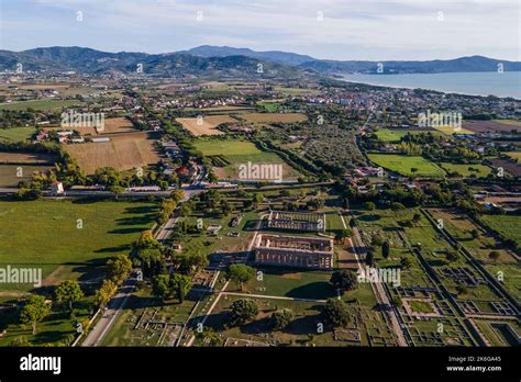 Aerial View Of Temple Of Hera And Poseidon An Ancient Ruined Temple