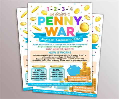 Editable Penny War Flyer Fundraiser Event Template Made By Teachers