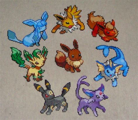 Eeveelutions By Stronglulu On Deviantart Perler Bead Art Perler