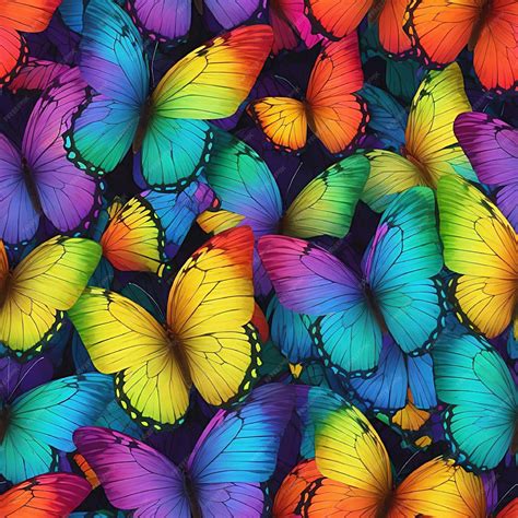 Premium Vector Butterfly Seamless Pattern Cute Colorful Butterflies Beautiful Insects Retro