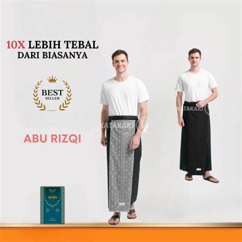 Jual Sarung Tenun Hitam Polos Abu Rizqi Motif Sabuk Dewasa Murah