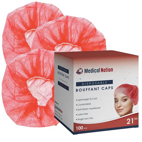 Snapklik Medical Nation Disposable Bouffant Caps Case Of