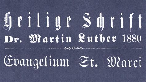 Das Markusevangelium Evangelium Nach Markus Luther