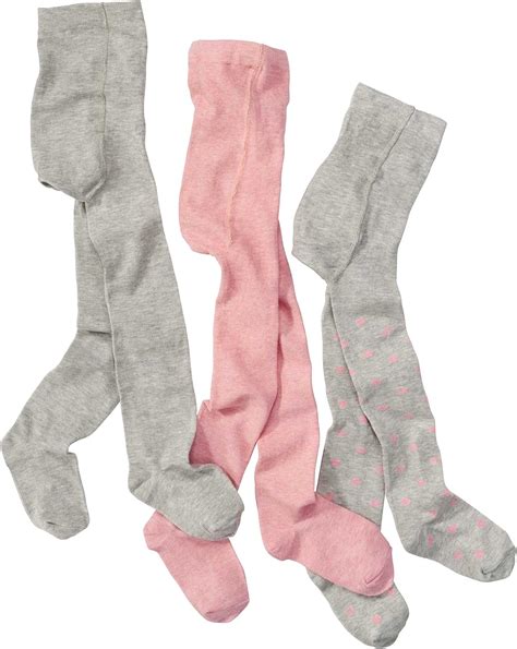 Wellyou Collant Per Bambini Neonato Per Bambina Set Di 3 Collant Per Bambini Rosa Grigio Con