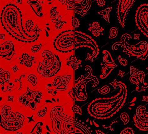 Red Black Bandana Seamless Background Pattern Classic Bold Etsy