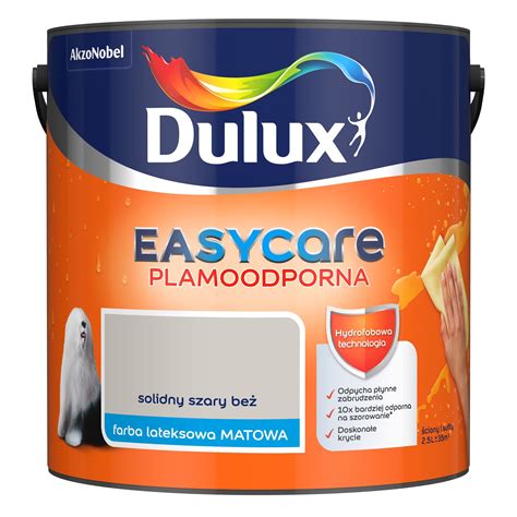 Farba Lateksowa Easycare Plamoodporna Solidny Szary Be L Dulux