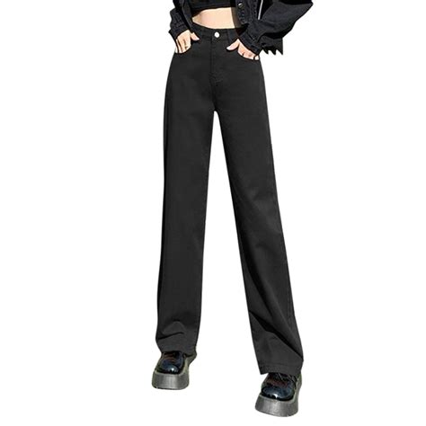 Wendunide Cargo Pants Women High Waist Baggy Jeans Wide Leg Straight