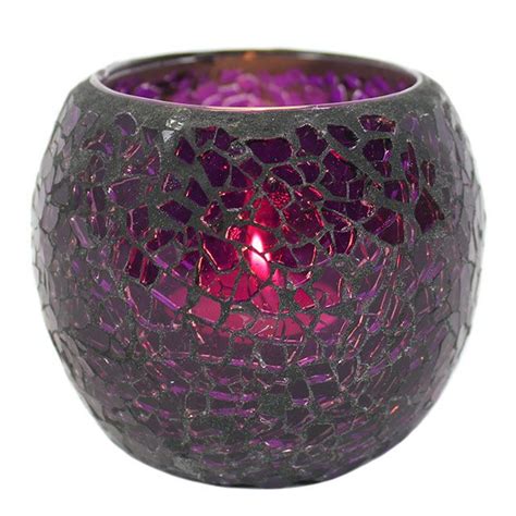 Wholesale Dark Purple Mosaic Candle Holder Something Different Tea Light Candles Tea Lights