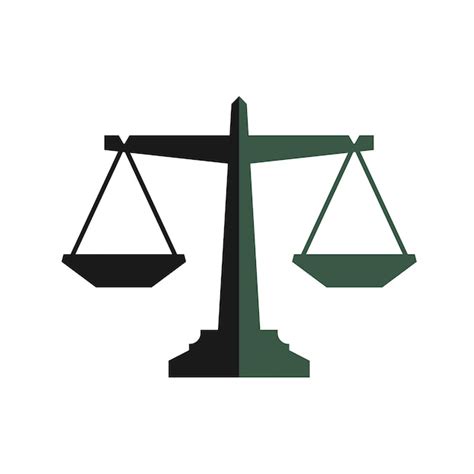 Icono De La Escala De La Justicia Logotipo Vector Premium