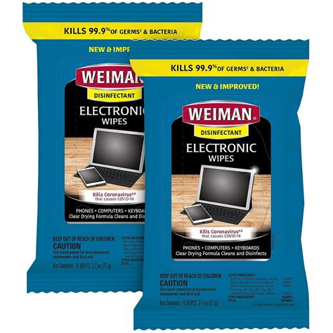 Weiman Electronic Disinfecting Wipes 2 Pack 30 Wipes