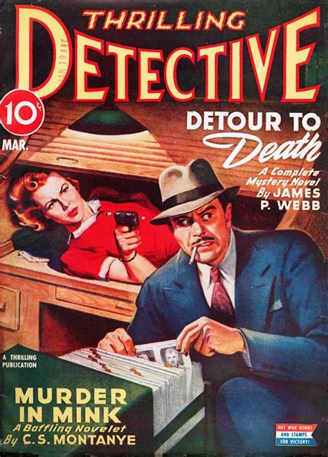 Thrilling Detective April Cover Art By Milton Luros Pulp