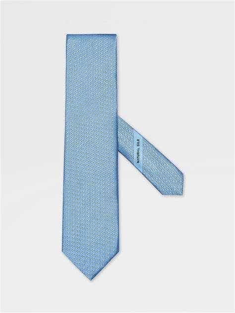 Corbata En Natural Silk Color Azul Claro Fw24 30072054 Zegna Us