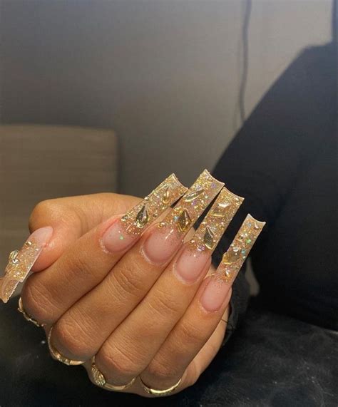 Pin By Cm On Naileddd It Gold Nails Acrylic Nails Acrylic Toe Nails