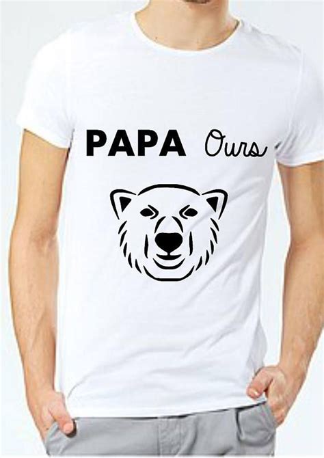 Papa Ours Tee Shirt Cadeau Papa Tee Shirt Humour Pére Etsy France