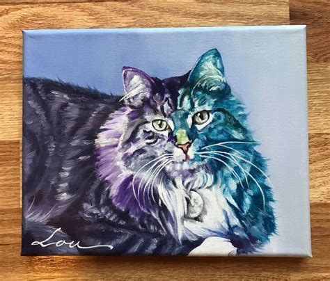 Custom Cat Painting Custom Cat Portrait Custom Animal Etsy