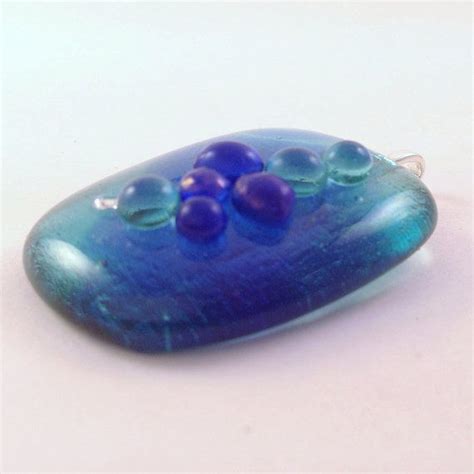 Fused Glass Pendant Blue Bubbles By Kirbeart On Etsy 2600 Fused Glass Fused Glass Pendant