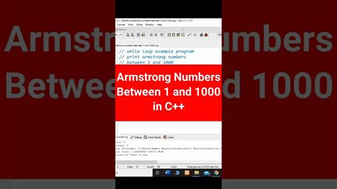 78 Armstrong Numbers Between 1 And 1000 In C C Programming