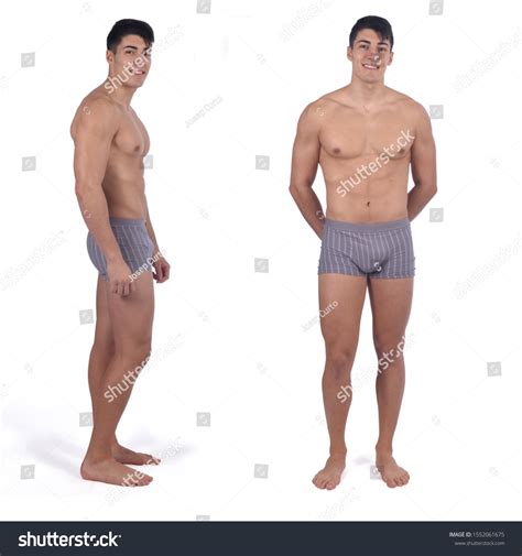 Man Nude Front Profile On White Stock Photo 1552061675 Shutterstock