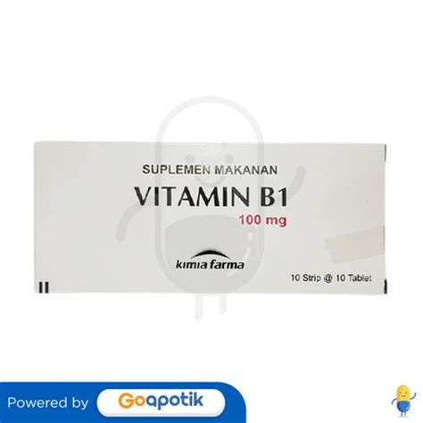 VITAMIN B1 KIMIA FARMA 100 MG STRIP 10 TABLET Kegunaan Efek Samping