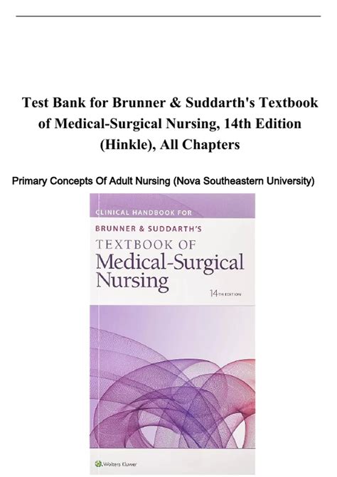 Test Banks Bundle For Medical Surgical Nursing All Chapters Latest