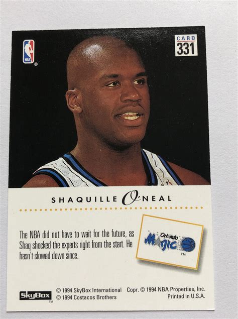 Mavin SHAQUILLE ONEAL ROOKIE FUTURE SHOCK SKYBOX 1994 ORLANDO